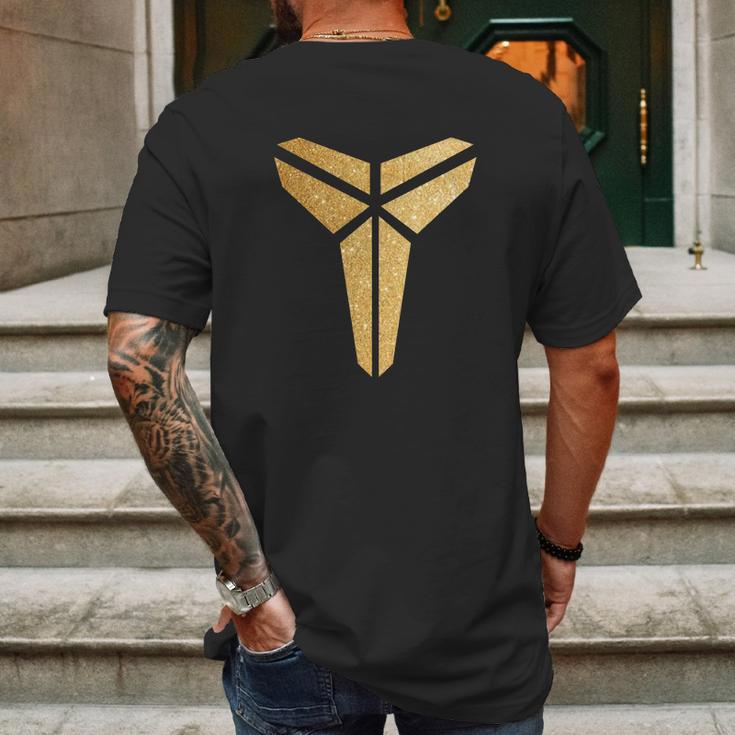 Kobe Logo Gold Glitter Mens Back Print T-shirt Gifts for Men