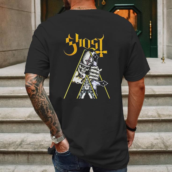 Kopink Ghost Skulls Bc Clockwork Ghost Mens Back Print T-shirt Gifts for Men