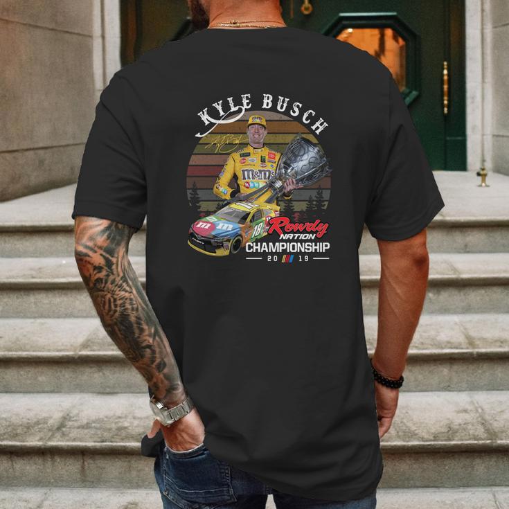 Kyle Busch Signature Rowdy Nation Championship 2019 Sunset Shirt Mens Back Print T-shirt Gifts for Men