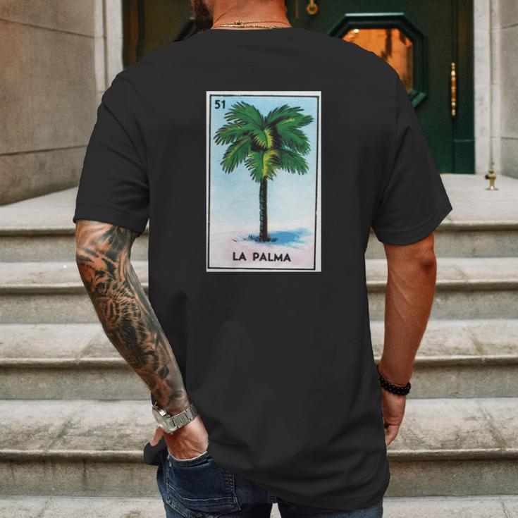 La Palma Palm Tree Loteria Party Shirt Mens Back Print T-shirt Gifts for Men