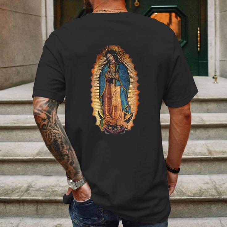 Our Lady Of Guadalupe Catholic Mary Mens Back Print T-shirt Gifts for Men