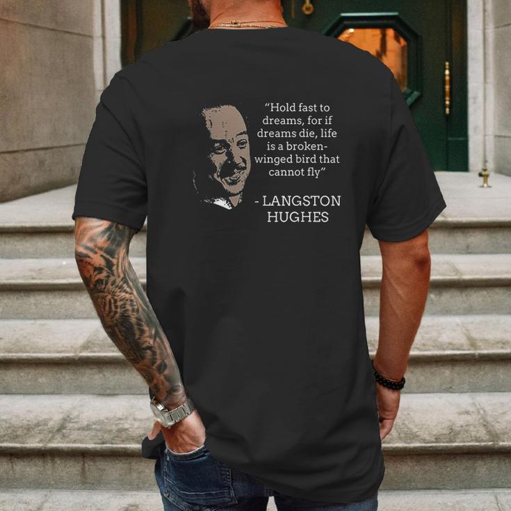 Langston Hughes Black History Month Quote Mens Back Print T-shirt Gifts for Men