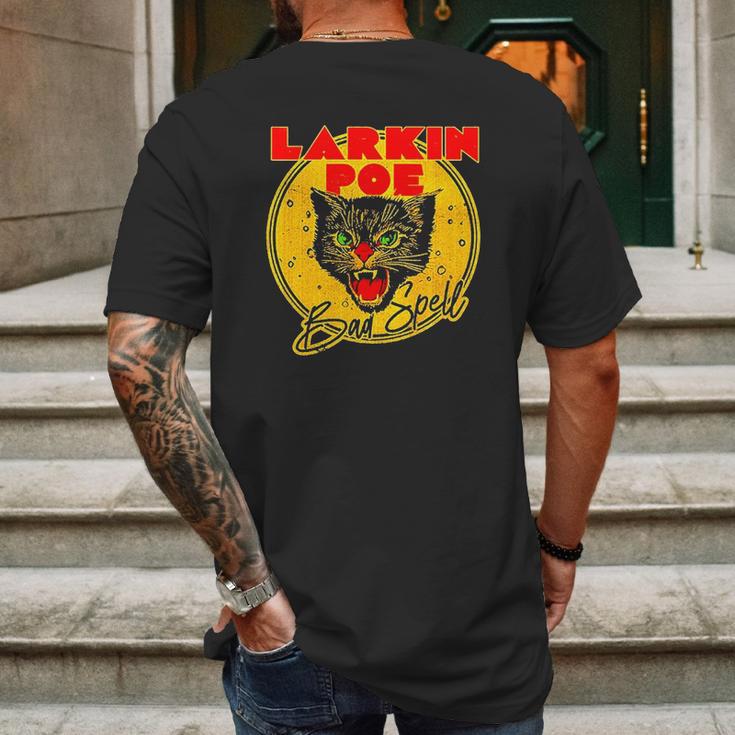 Larkin Poe Bad Spell Crazy Cat Face Mens Back Print T-shirt Gifts for Men