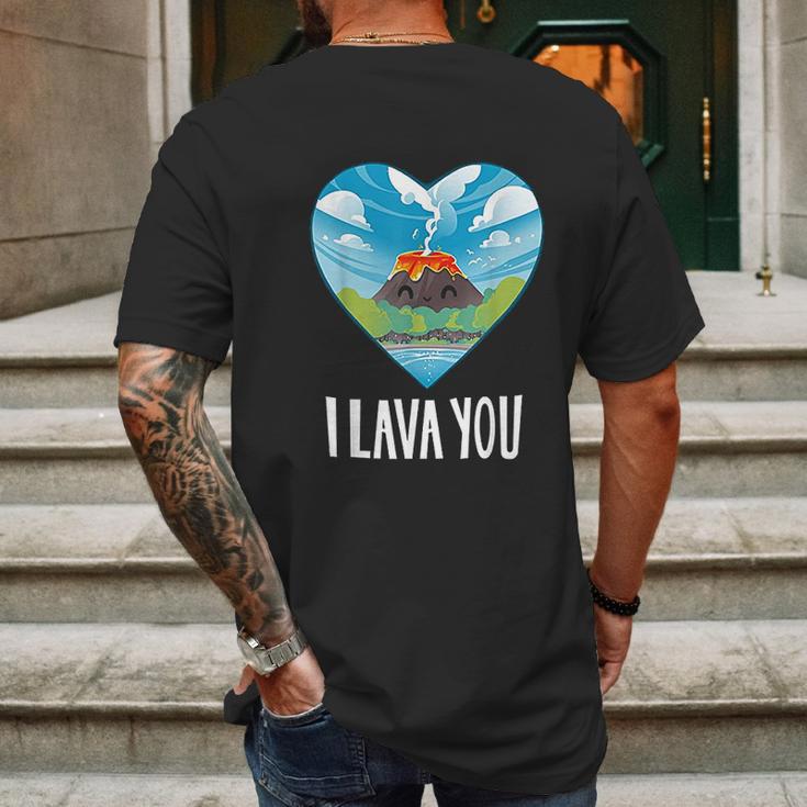 I Lava You Valentines Day Anniversary Birthday Mens Back Print T-shirt Gifts for Men