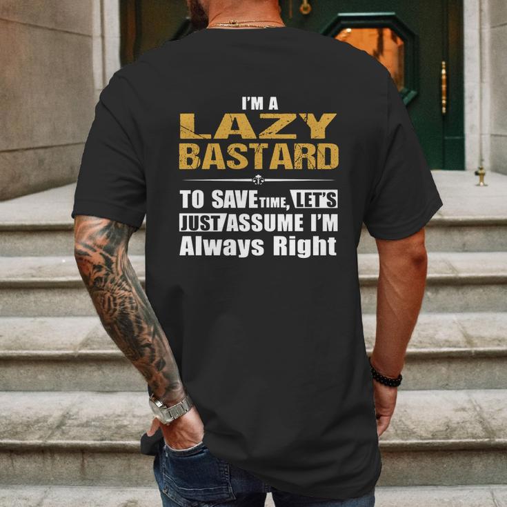 Lazy Bastard Mens Back Print T-shirt Gifts for Men