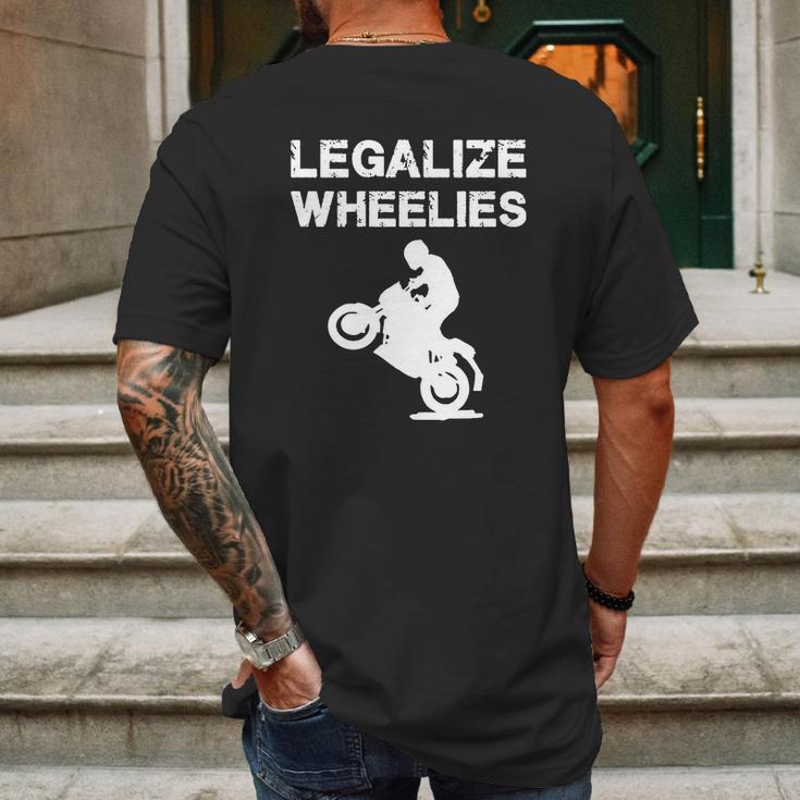 Legalize - Legalize Wheelies - Motorcycling And T-Shirt Mens Back Print T-shirt Gifts for Men