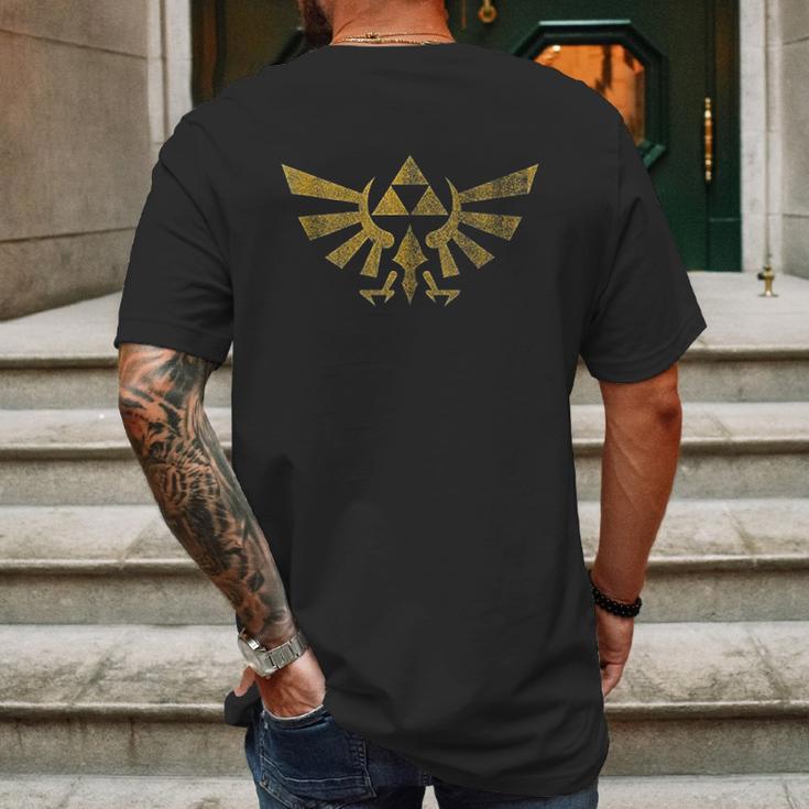 Legend Of Zelda Royal Crest Distressed Badge Mens Back Print T-shirt Gifts for Men