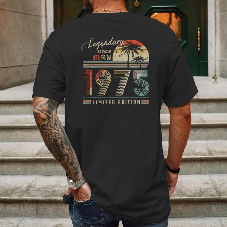 Legendary Since May 1975 Retro Vintage Limited Edition Mens Back Print T-shirt Gifts for Men