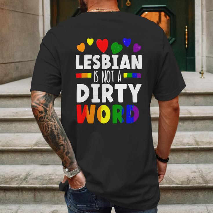 Lesbian Is Not A Dirty Word Gbtq Sexual Diversity Pride Funny Gift Graphic Design Printed Casual Daily Basic Mens Back Print T-shirt Gifts for Men