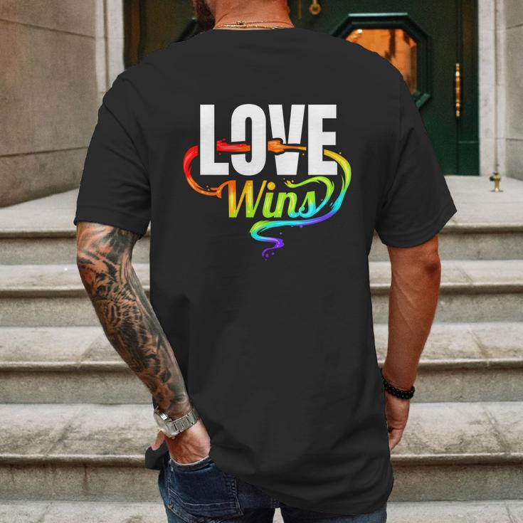 Lgbtq Love Wins Logo For Pride Month Funny Gift Mens Back Print T-shirt Gifts for Men