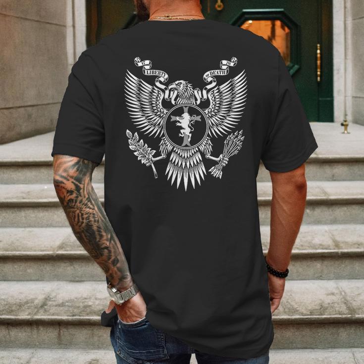 Liberty Or Death - Templar Mens Back Print T-shirt Gifts for Men