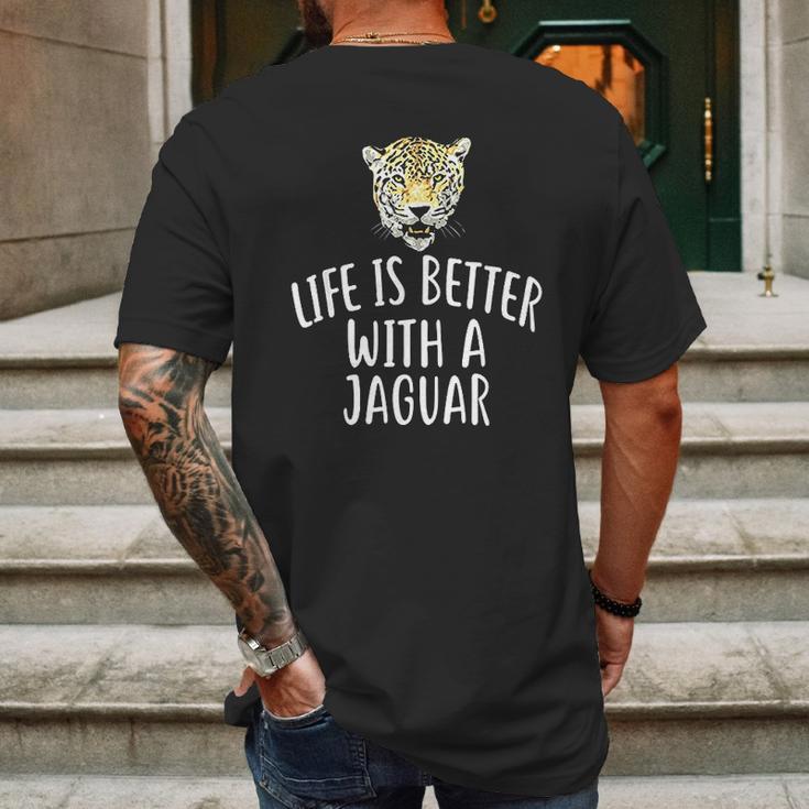 Life Is Better With A Jaguar Mens Back Print T-shirt Gifts for Men