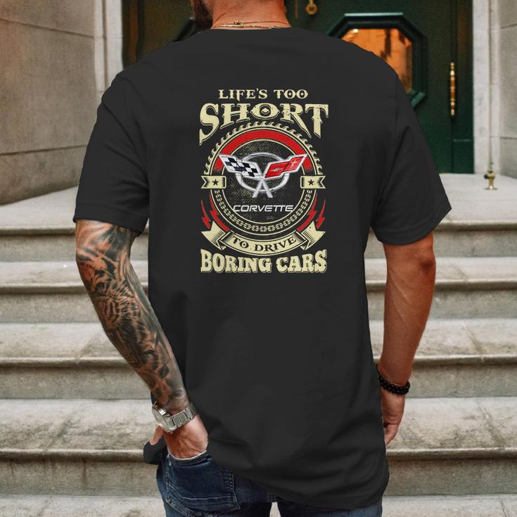 Lifes Too Short Corvette C5 Mens Back Print T-shirt Gifts for Men