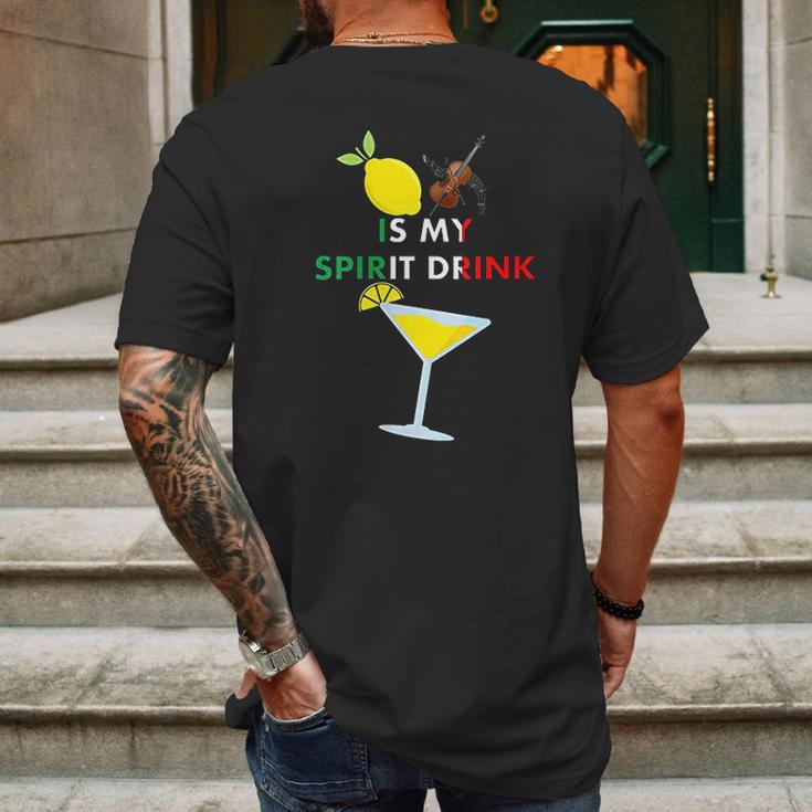 Limoncello Lemon Cello Is My Spirit Drink Mens Back Print T-shirt Gifts for Men