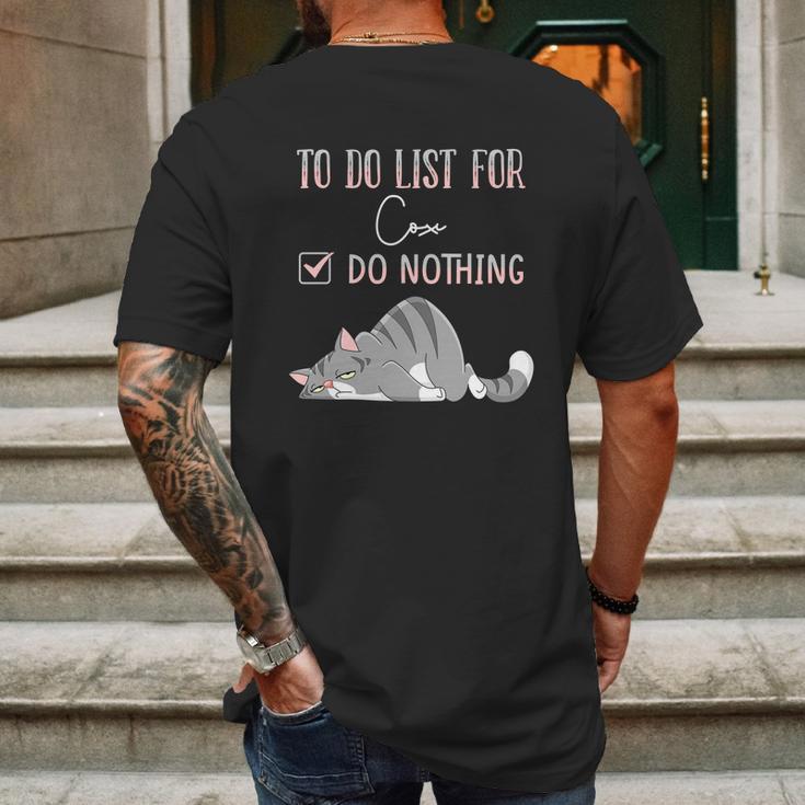 To Do List For Cox Mens Back Print T-shirt Gifts for Men