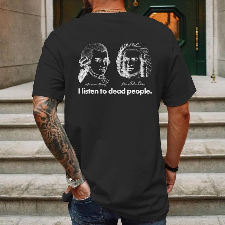 I Listen To Dead People Mens Back Print T-shirt Gifts for Men