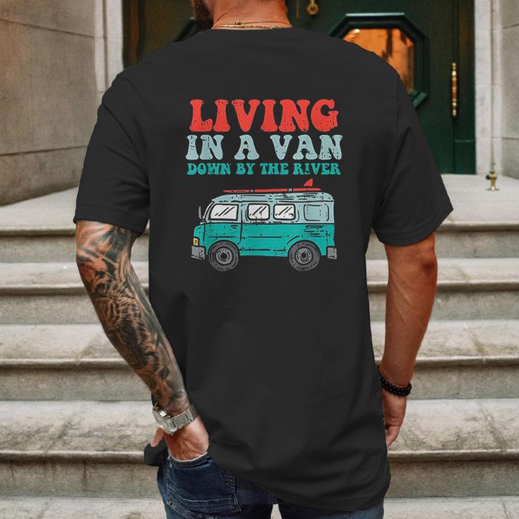 Living In A Van Down By The River L Nomad Road Trip Travel Mens Back Print T-shirt Gifts for Men