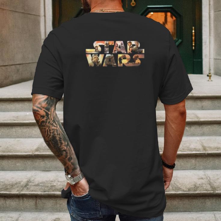 Logo The Mandalorian Scene Mens Back Print T-shirt Gifts for Men