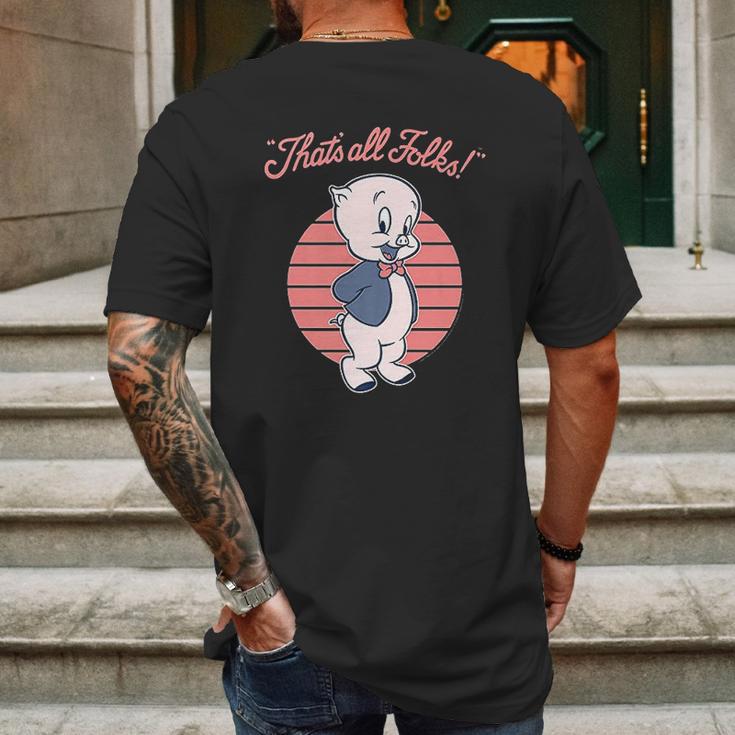 Looney Tunes Porky Pig That Is All Folks Mens Back Print T-shirt Gifts for Men