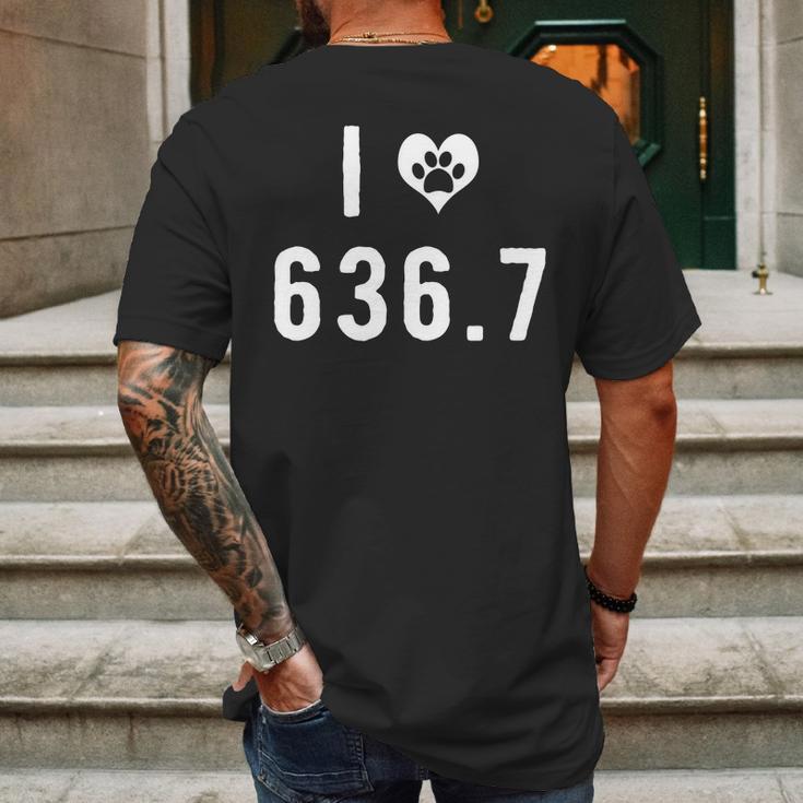 I Love 6367 Dogs Funny Dewey Decimal Mens Back Print T-shirt Gifts for Men