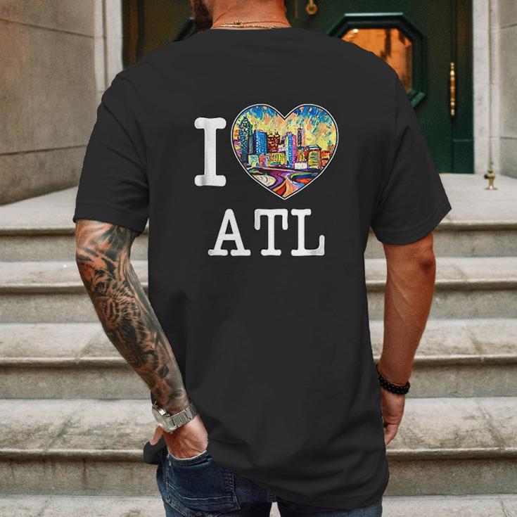 I Love Atlanta Georgia Atl Peach State Skyline Mens Back Print T-shirt Gifts for Men