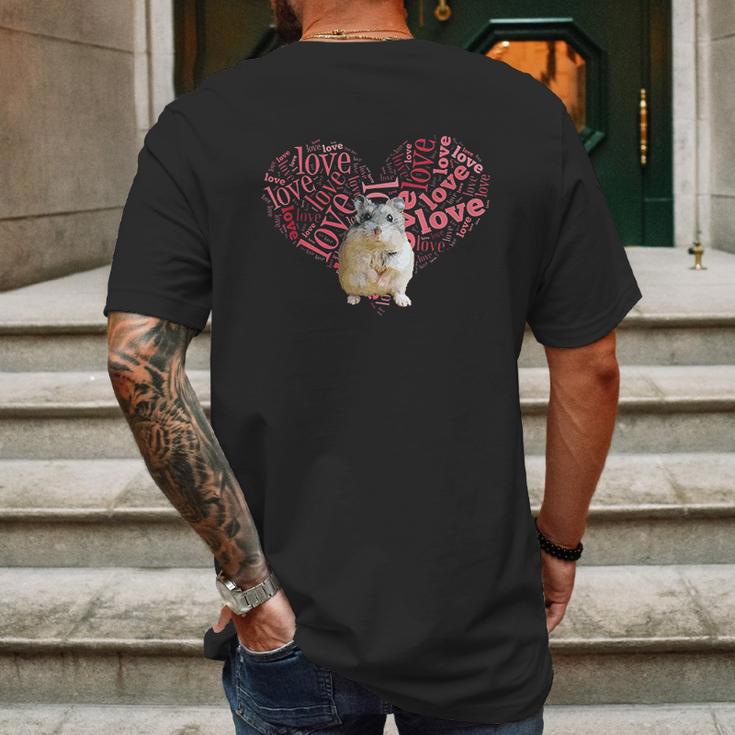 I Love Dwarf Hamsters Mens Back Print T-shirt Gifts for Men