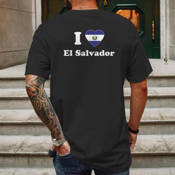 I Love El Salvador Gift I Heart El Salvador Salvadoran Mens Back Print T-shirt Gifts for Men