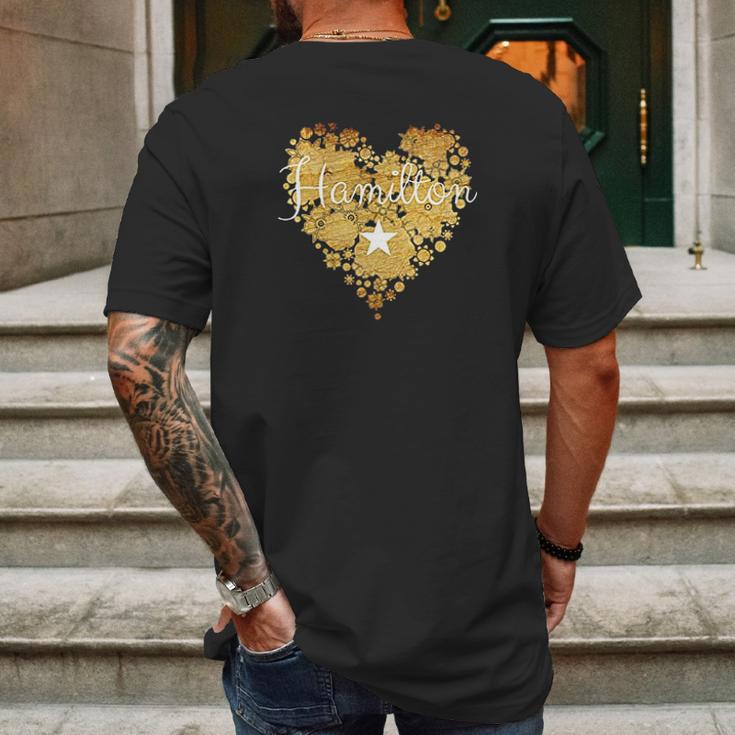 I Love Hamilton Heart Cute Gift Mens Back Print T-shirt Gifts for Men