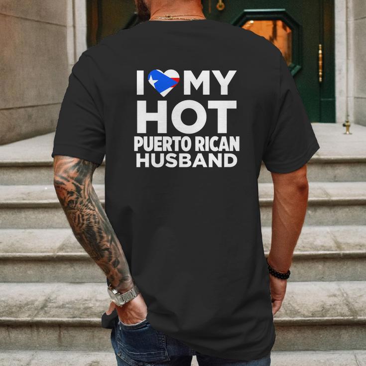 I Love My Hot Puerto Rican Husband Puerto Rico Tshirt Mens Back Print T-shirt Gifts for Men