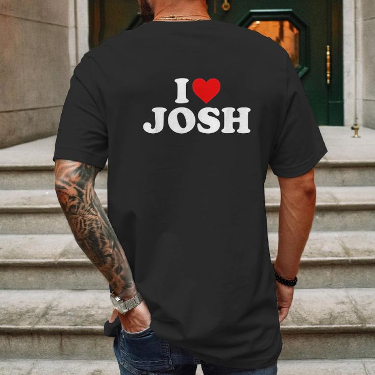 I Love Josh Heart Mens Back Print T-shirt Gifts for Men