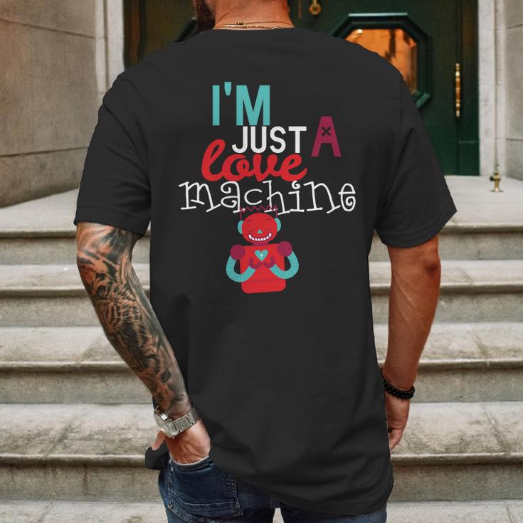 Love Machine Valentines Day Funny Robot Boys Gift Mens Back Print T-shirt Gifts for Men