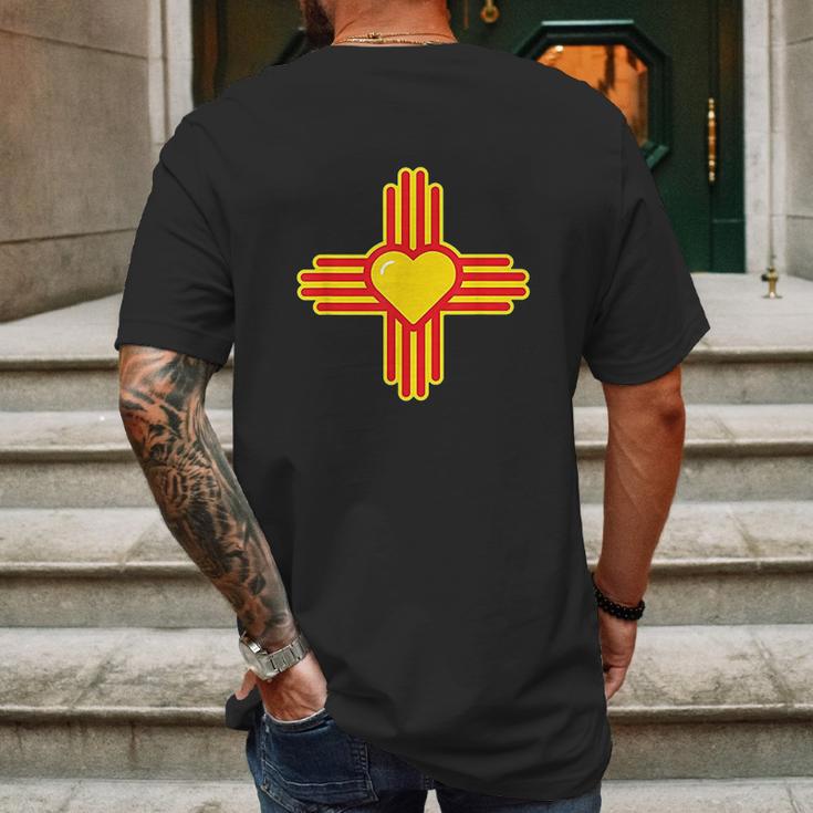 I Love New Mexico Heart Zia Symbol Of Nm Mens Back Print T-shirt Gifts for Men