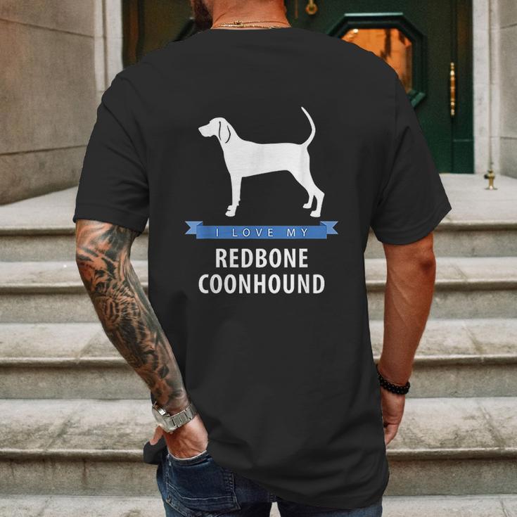 I Love My Redbone Coonhound Mens Back Print T-shirt Gifts for Men