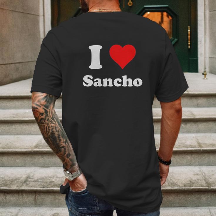 I Love Sancho Mens Back Print T-shirt Gifts for Men