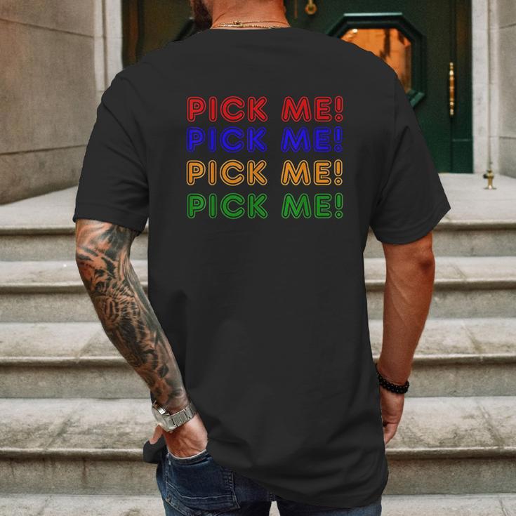 Lucky Casino Contestant Costume Pick Me Game Show Host Mens Back Print T-shirt Gifts for Men