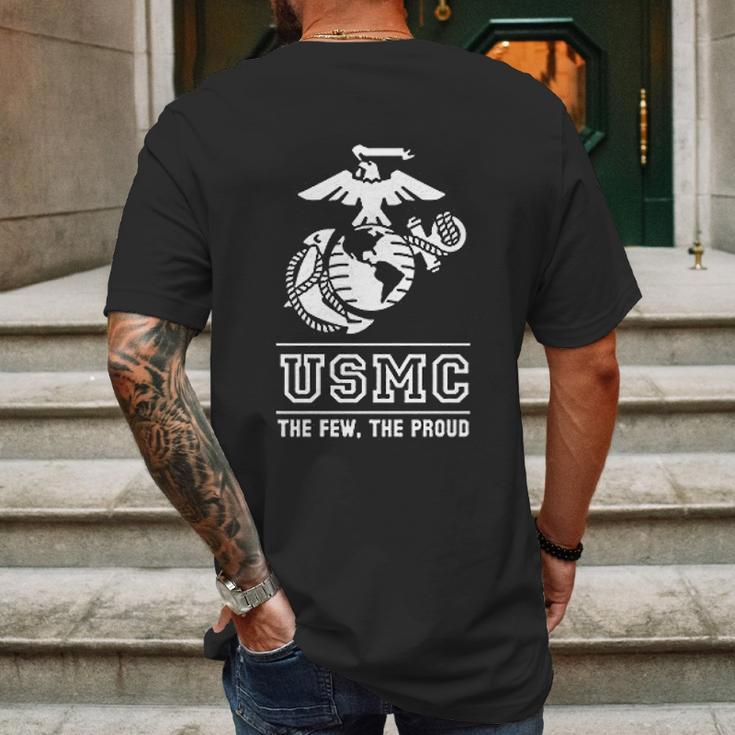 Lucky Ride Marines Usmc The Few The Proud White Emblem Mens Back Print T-shirt Gifts for Men