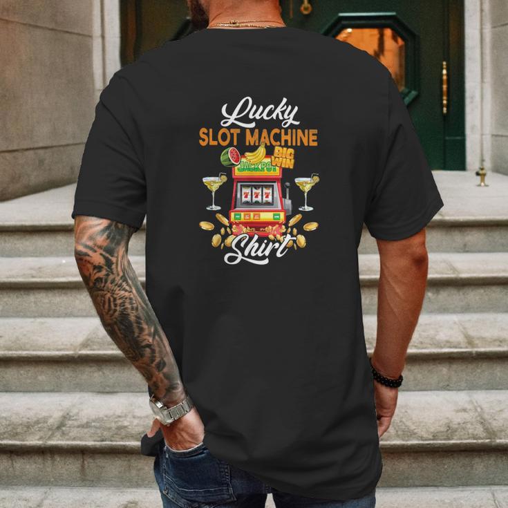 Lucky Slot Machine Mens Back Print T-shirt Gifts for Men