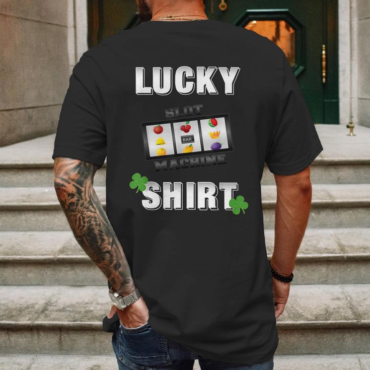 Lucky Slot Machine Casino Gambling Tshirt Darks Mens Back Print T-shirt Gifts for Men