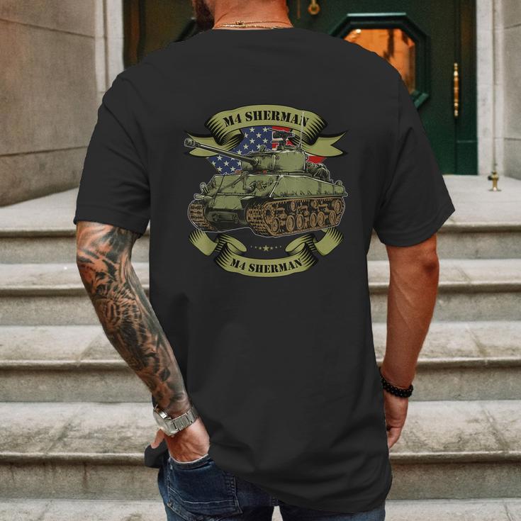 M4 Sherman American Tank Ww2 World War Graphic Design Printed Casual Daily Basic Mens Back Print T-shirt Gifts for Men