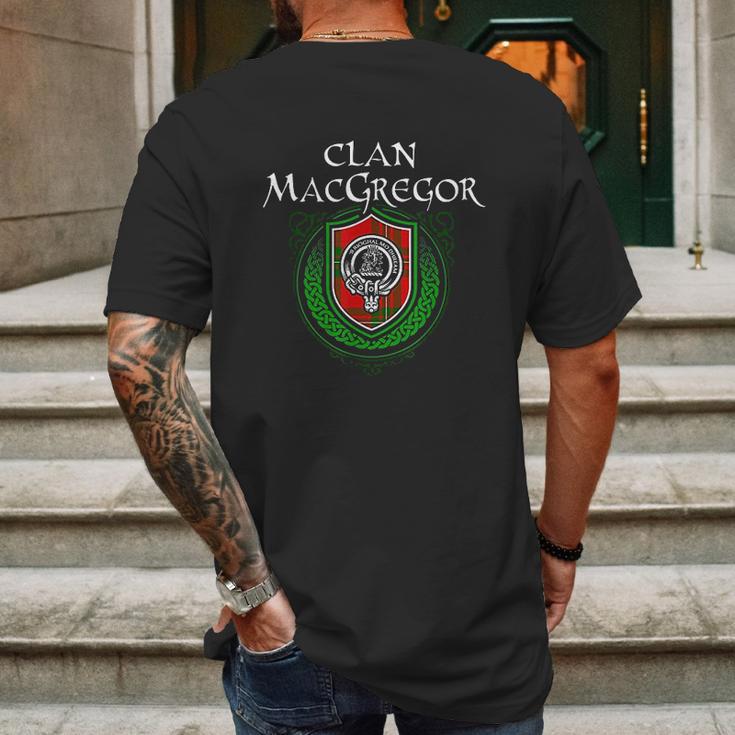 Macgregor Surname Scottish Clan Tartan Crest Badge Mens Back Print T-shirt Gifts for Men