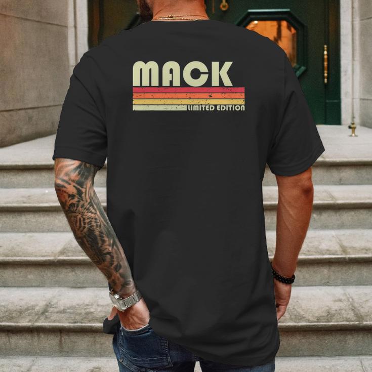 Mack Surname Funny Retro Vintage 80S 90S Birthday Reunion Mens Back Print T-shirt Gifts for Men