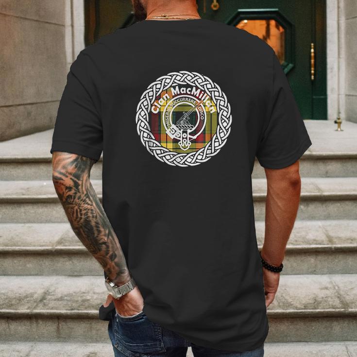 Macmillan Surname Scottish Clan Tartan Crest Badge Mens Back Print T-shirt Gifts for Men