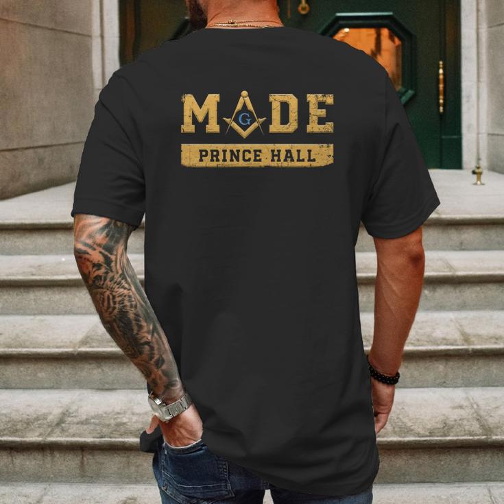 Mens Made Pha Freemason Prince Hall Mason Masonic Mens Back Print T-shirt Gifts for Men