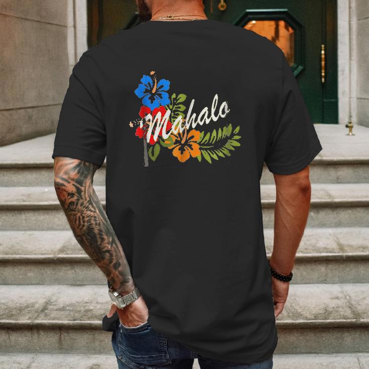 Mahalo Aloha Hawaiian Mens Back Print T-shirt Gifts for Men