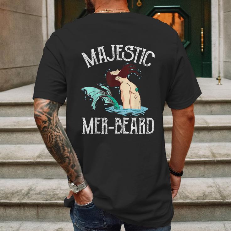 Majestic Merbeard Funny Merman Manly Merman Mens Back Print T-shirt Gifts for Men