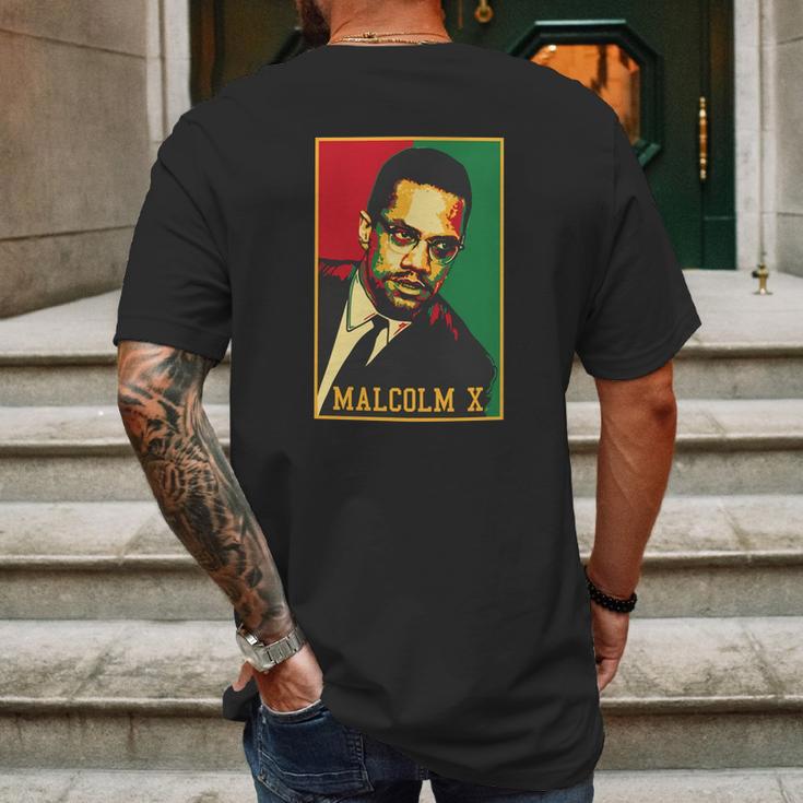 Malcolm X Retro Polo Mens Back Print T-shirt Gifts for Men