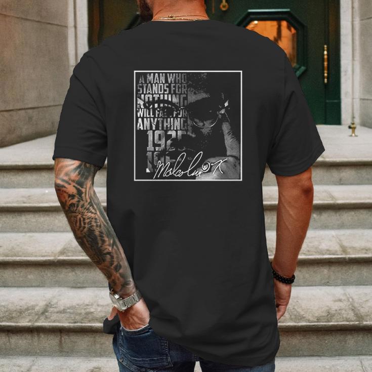 Malcolm X Signature Mens Back Print T-shirt Gifts for Men