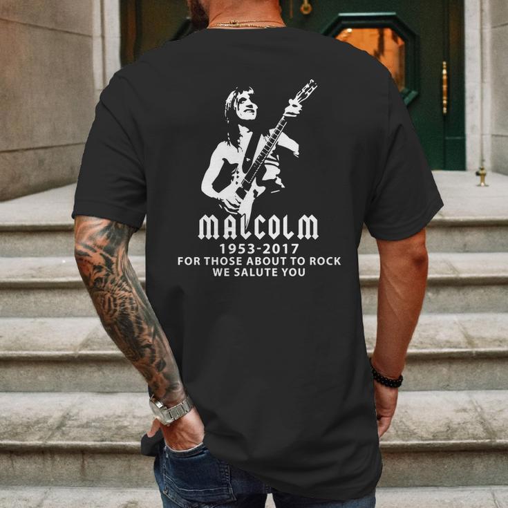 Malcolm Young Mens Back Print T-shirt Gifts for Men