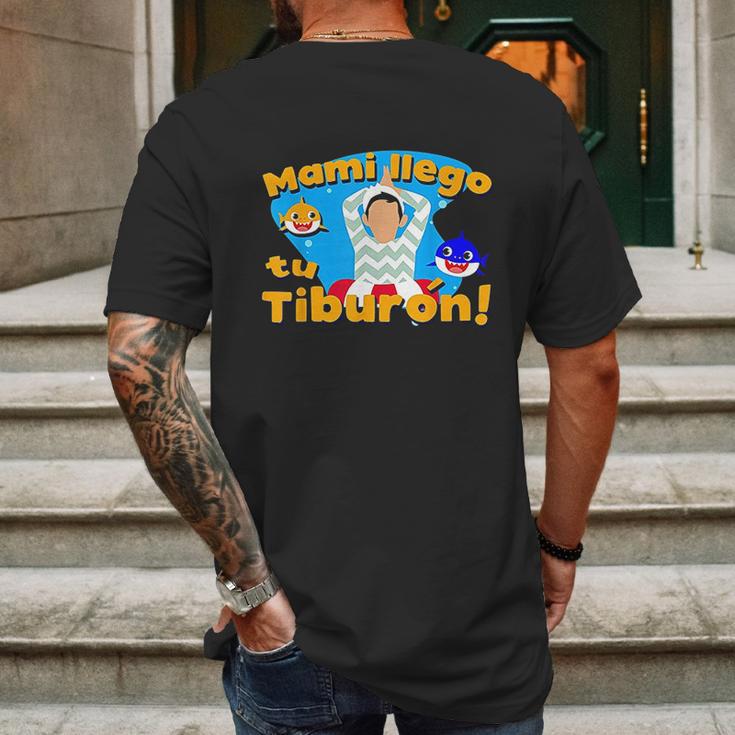 Mami Llego Tu Tiburon Safaera Reggaeton Gift Mens Back Print T-shirt Gifts for Men