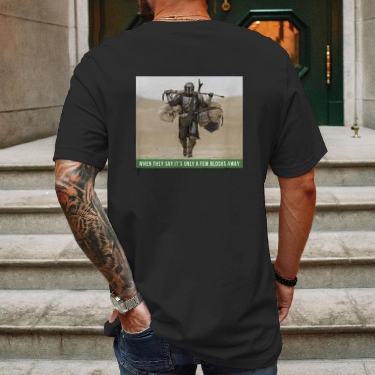 The Mandalorian And The Child Funny Meme Mens Back Print T-shirt Gifts for Men